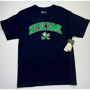 Notre Dame Tee Men's Medium Navy Blue Short Sleeve T-Shirt Fighting Irish Logo